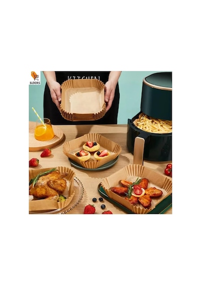Ayrex Airfryer Pişirme Kağıdı 50 Adet Airfrey Yagli Kagit Pisirme Kagidi Fritoz Air Fryer Hava Fritözü