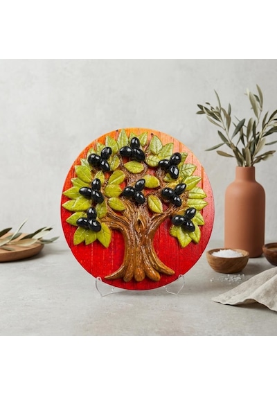 Zeytin Ağacı Duvar Dekoru Bereket Temalı Hayat Ağacı Duvar Süsü 21 Cm