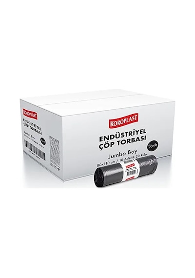 Koroplast Endüstriyel Jumbo Çöp Torbası 10 Adet 20 Rulo