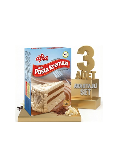 Afia Sade Pasta Kreması 3x150 Gr
