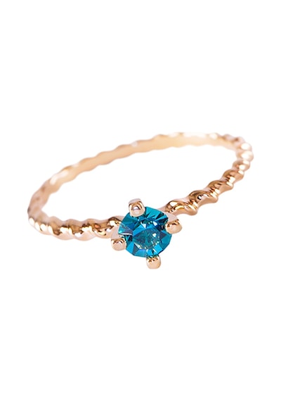 Kuyumcudukkani Mavi Taşlı Trend Yüzük-10388-r-blu Rose Gold