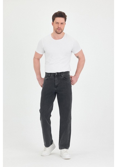 Polo State Erkek Baggy Fit Kot Pantolon Füme Füme