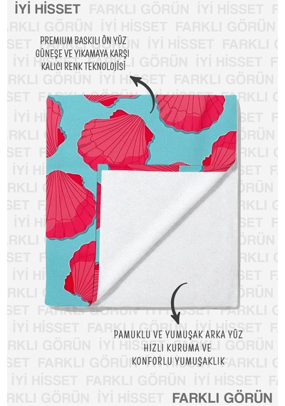 Deniz Kabuğu Temalı Yazlık Plaj Havlusu-tropikal Marine Turkuaz Pembe Hızlı Kuruyan Mikrofiber Havlu Gölgeli Kabuğu Deniz Kabuğu Temalı Yazlık Plaj Havlusu-tropikal Marine Turkuaz Pembe Hızlı Kuruyan Mikrofiber Havlu Gölgeli Kabuğu