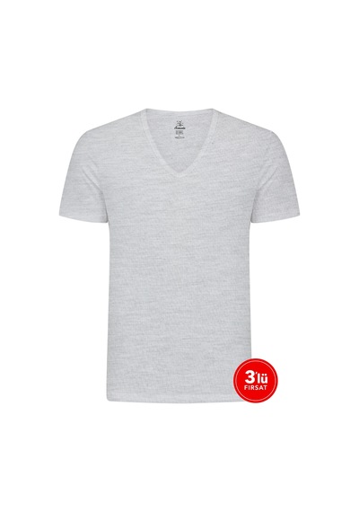 Sementa SAM Erkek Modal Derin V Yaka Tshirt 3'lü Paket - Melanj Sementa SAM Erkek Modal Derin V Yaka Tshirt 3'lü Paket - Melanj