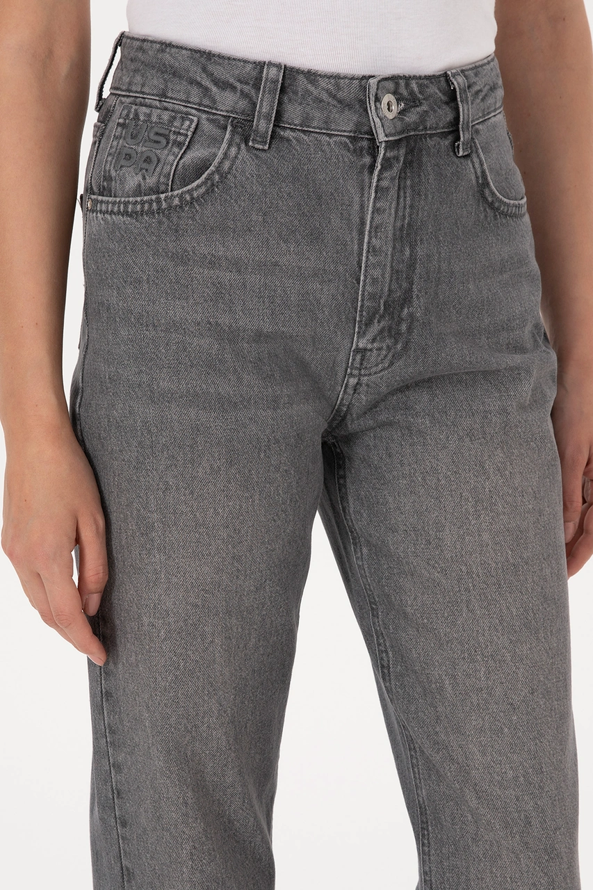 U.S. Polo Assn. Kadın Gri Straight Fit Jean Pantolon 50316569-DN0025