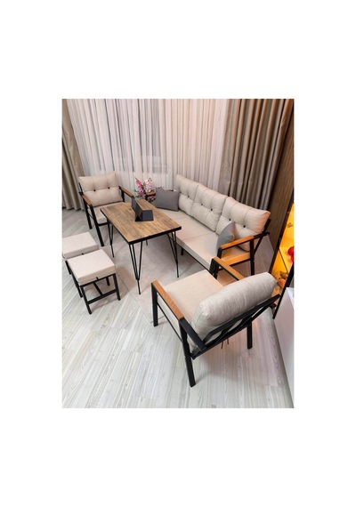 Houseart Lale Balkon, Bahçe - Cafe , Teras , Metal Kanepe Koltuk Takımı ,çay Seti 3+1+1+ 2 Puf Yemek Masası Krem Houseart Lale Balkon, Bahçe - Cafe , Teras , Metal Kanepe Koltuk Takımı ,çay Seti 3+1+1+ 2 Puf Yemek Masası Krem