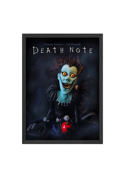 Death Note Siyah Ahşap Çerçeveli Poster, Anime Duvar Tablosu