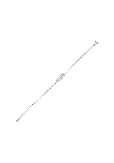 Tüy Motifli Tasarım Kadın Gümüş Bileklik N11.39901