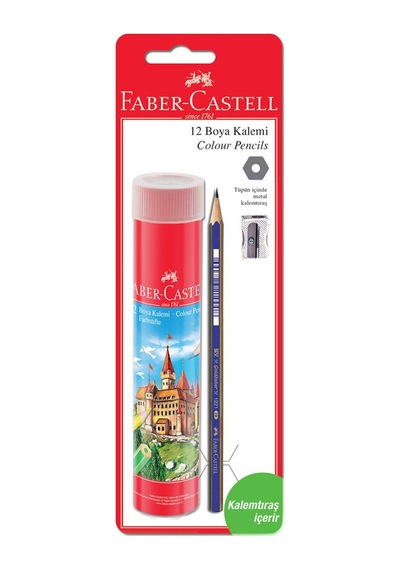 Faber Castell Bls Kuru Boya 12'li Tüp + 2b Kalem - 5 Adet Tarı Çok Renkli