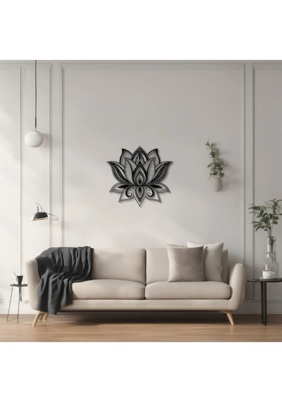 Metal Duvar Dekorasyonu Lotus Çiçeği 2 Lotus Flower 2 Metal Duvar Tablosu Mandala