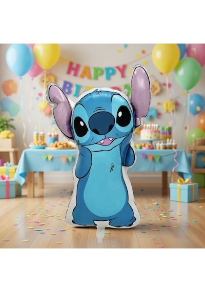 Stitch Folyo Balon 71x59 Cm Büyük Boy Parti Dekoru Çok Renkli