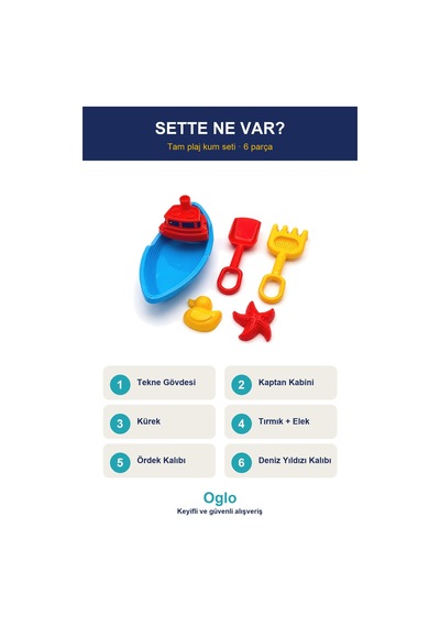 Plaj Kum Seti Tekne Formlu Kürek Tırmık Kalıplı Kova Deniz Kum Oyuncakları 3+ Yaş