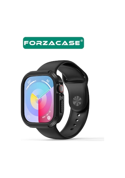 Forzacase Apple Uyumlu  Watch 10 42mm İle Önü Açık Armor Silikon Tpu Kasa Koruyucu Kılıf - Fc794 Siyah