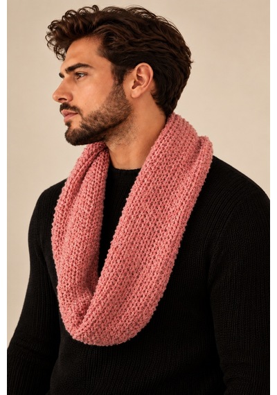 Boldy Örme Boyunluk Triko Atkı Somon Unisex (528296005)