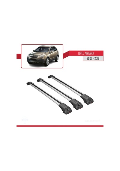 Opel Antara 2007-2016 Arası İle Uyumlu Ace-1 Ara Atkı Tavan Barı Gri 3 Adet Bar