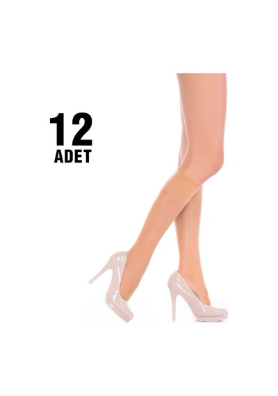Özge Fit 15 Parlak Bayan Pantolon Çorap 12'li-28-TEN Ten Rengi