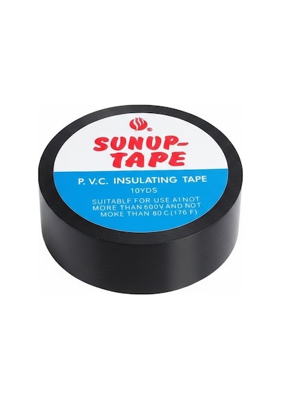 Sunup Sn-27918 Siyah 0.13x18 Mm İzole Pvc Elektrikçi Bant 5 Li Paket İzola Band Elektrik Bantı