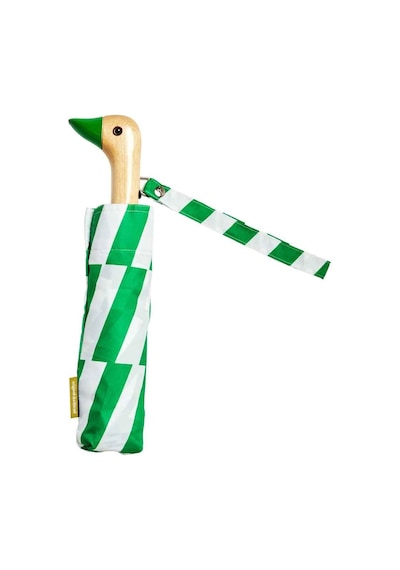 Duck Kompakt Şemsiye Kelly Bars Beyaz - Yeşil