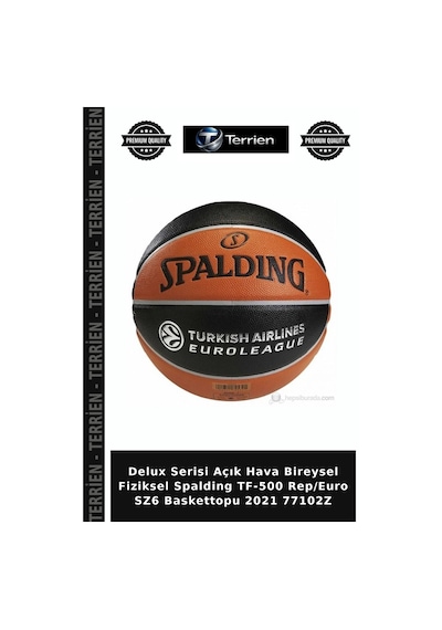 Delux Serisi Açık Hava Bireysel Fiziksel Spalding Tf-500 Rep/euro Sz6 Baskettopu 2021 77102z