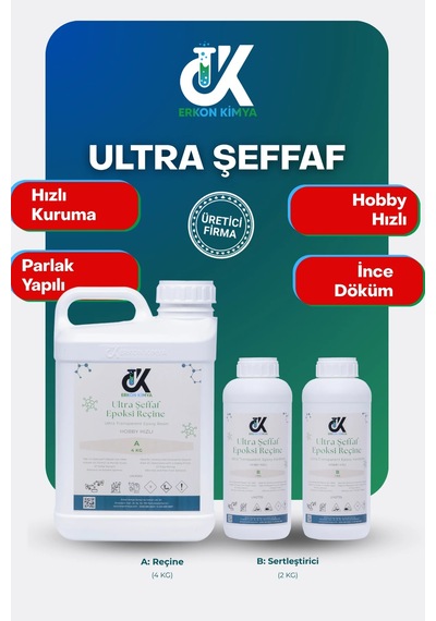 Erkon Kimya Ultra Şeffaf Hızlı Hobby Epoksi 6 Kg