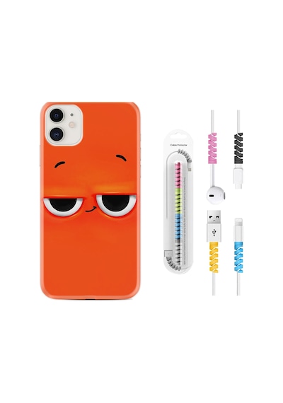 Apple Uyumlu iPhone 13 Kılıf Kablo Koruyuculu Orange 1830