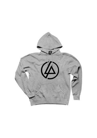 Linkin Park Classic Logo Gri Kapşonlu Sweatshirt Hoodie Gri