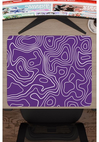 Mor Beyaz 48x40 Xl Taraftar Gaming Oyuncu Mouse Pad Kaymaz Taban Büyük Fare Altlığı Topography