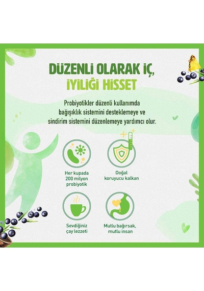 Doğadan Probiyotikli Yeşil Çay Açai Ananaslı 2 x 14'lü