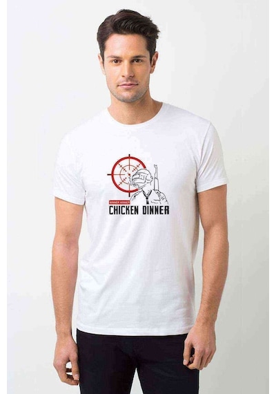 Wınner Chicken Baskılı Beyaz Erkek Tshirt