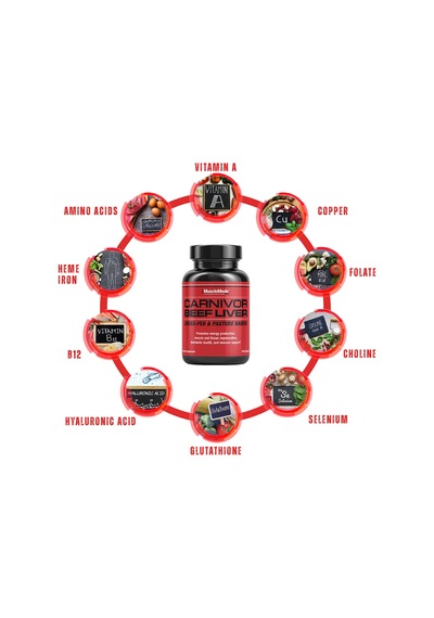 Musclemeds Carnivor Grass-fed Beef Liver 180 Capsules
