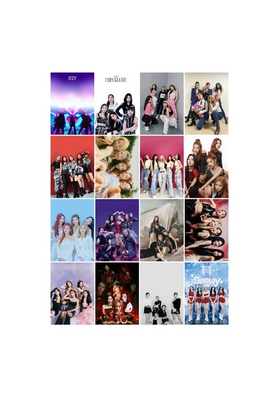 Kpop - İtzy Grubu Desenli 5 No Tasarım 16' L Fotokart Seti