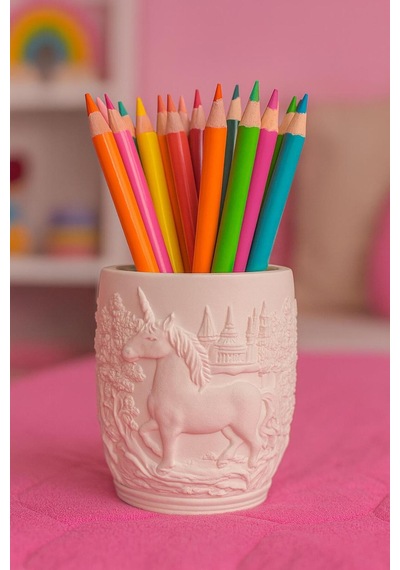 Unicorn Dekoratif Fırçalık/kalemlik/saksı