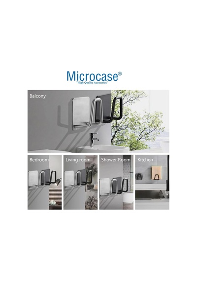 Microcase Güçlü Yapışkanlı Metal Banyo Mutfak Eşya Havlu Vb Ürün Askılığı Al4467-2 Adet Gümüş Diğer