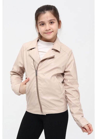 Benitto Kids Kız Çocuk Deri Ceket 51262-pudra