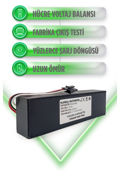 Xiaomi Vacuum Mop Pro Batarya 3500mah Yüksek Kapasite
