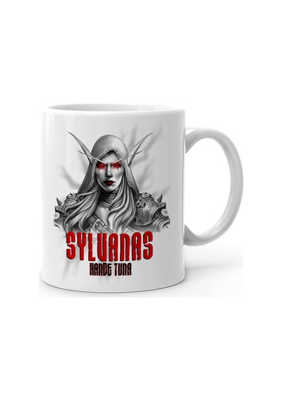 Kişiye Özel World Of Warcraft Sylvanas Beyaz Kupa Bardak - 1