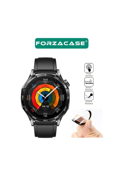 Forzacase Huawei Watch Gt5 46mm İçin Çerçeveli Tam Kaplayan 3d Pet Ekran Koruyucu Film - Fc016