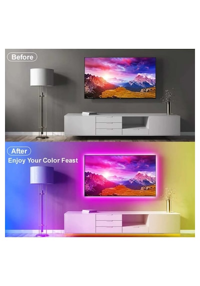 Televizyon Arkası Çalışma Masası Full Rgb Dış Ve İç Mekan 5mt Kum