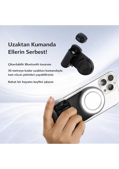 Cep Telefonu Selfie Işığı Bluetooth Shutterlı, Type-c Şarjlı, 750mah Bataryalı, Ayarlanabilir Dolgu Led Iş Diğer