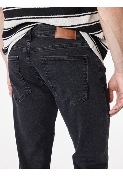 Koton Pamuklu Normal Bel Straight Fit Jean Pantolon - Mark Jean Siyah 6sam40148nd