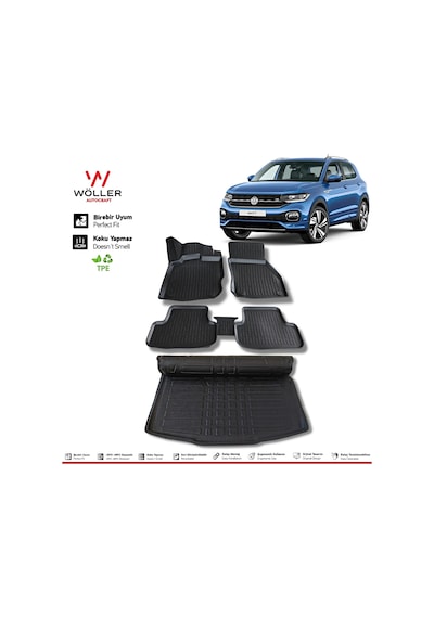 Vw T Cross Paspas Bagaj Havuzu Set 2022 Sonrası 3D Ultraflex
