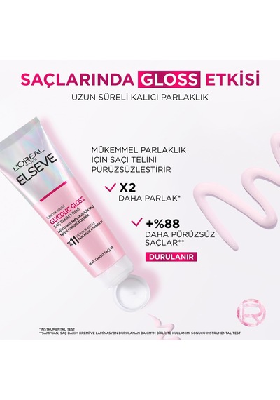 L'oreal Paris Glycolic Gloss Mükemmel Parlaklık İçin Pürüzsüzleştirici Saç Kremi 150 Ml