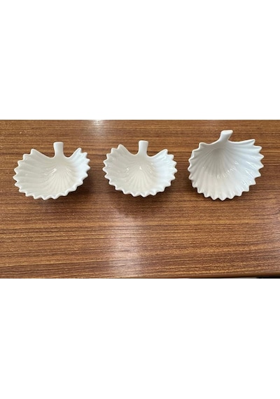 Cooker Ckr3623 Yaprak Desenli Porselen Reçellik 3'lü Beyaz