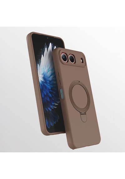 Maks Technology Tecno Spark 40 5g Kılıf M-safe Şarj Özellikli Standlı Mkst Samara Kapak - Desert Gold