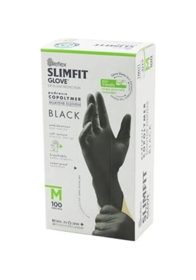 Reflex Slimfit Glove Eldiven Medium Siyah 100'lü 1 Paket