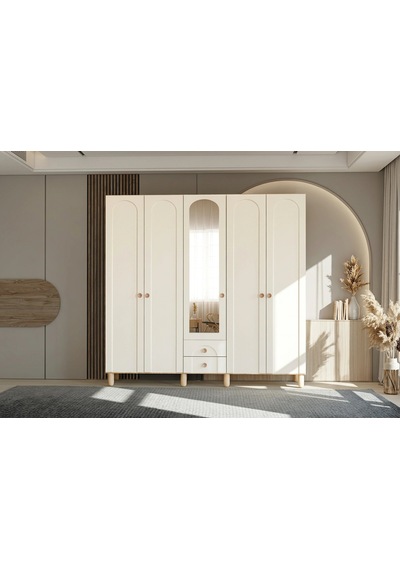 Picklet 5 Kapılı Mdf Gardırop Çok Renkli Picklet 5 Kapılı Mdf Gardırop Çok Renkli