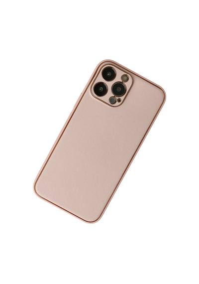 Cosmotex Newface Apple iPhone Uyumlu  13 Pro Max Kılıf Coco Deri Silikon Kapak - Pudra