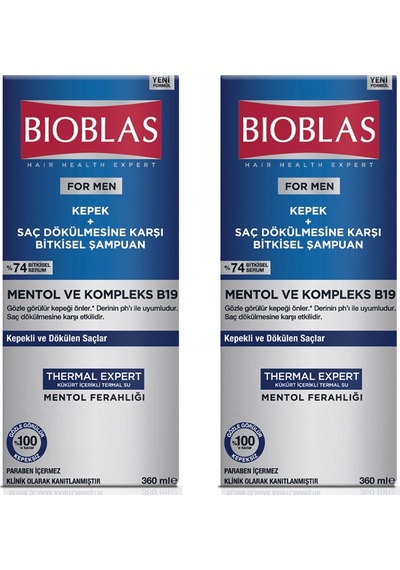Bioblas For Men Kepek ve Saç Dökülmesine Karşı Şampuan 2 x 360 ML