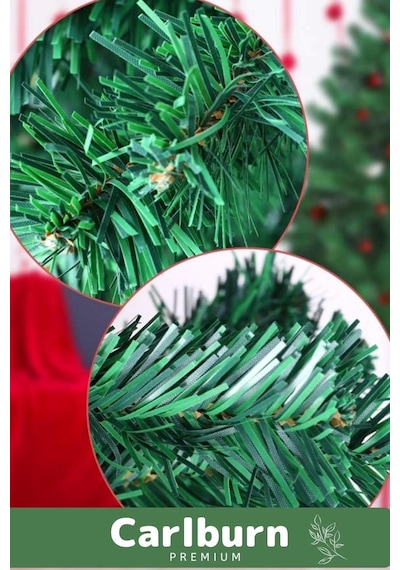 Premium Kutu Süsleme Seti Yılbaşı Çam Ağacı Renkli Işığı Yeni Yıl Süsleri Noel Paketi 150 Cm 220 Dal