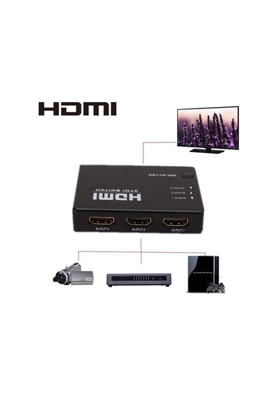 3 Port Hdmi Switch FHD Çoklayıcı HDMI Çoğaltıcı Kumanda + IR Göz